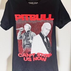 Black Pitbull Tour Graphic T-Shirt